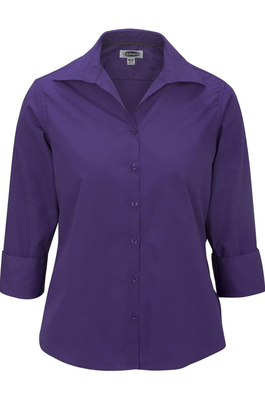 Lightweight Poplin Three Quarter Sleeve Ladies Shirt - 5040