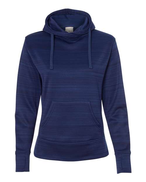 Women's Odyssey Striped Performance Fleece Lapover Hooded Sweatshirt