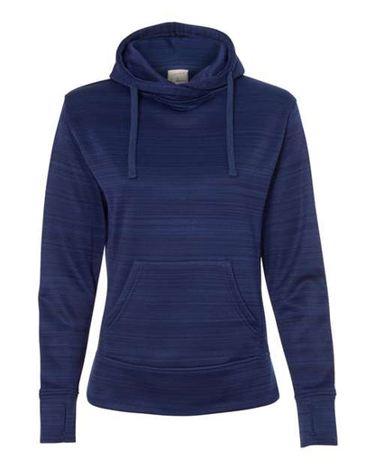 Women's Odyssey Striped Performance Fleece Lapover Hooded Sweatshirt