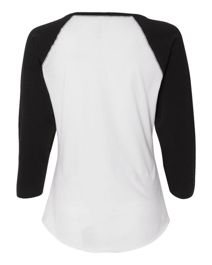 LAT Women's Baseball Fine Jersey Three-Quarter Sleeve Tee - 3530