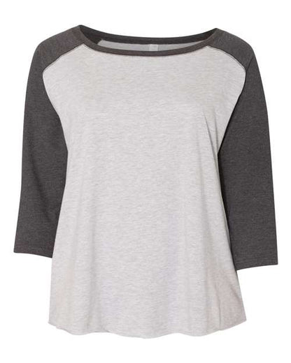 Women's Curvy Collection Baseball Three-Quarter Sleeve Tee