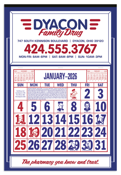 Skinner  Kennedy Apron Calendar-522-E