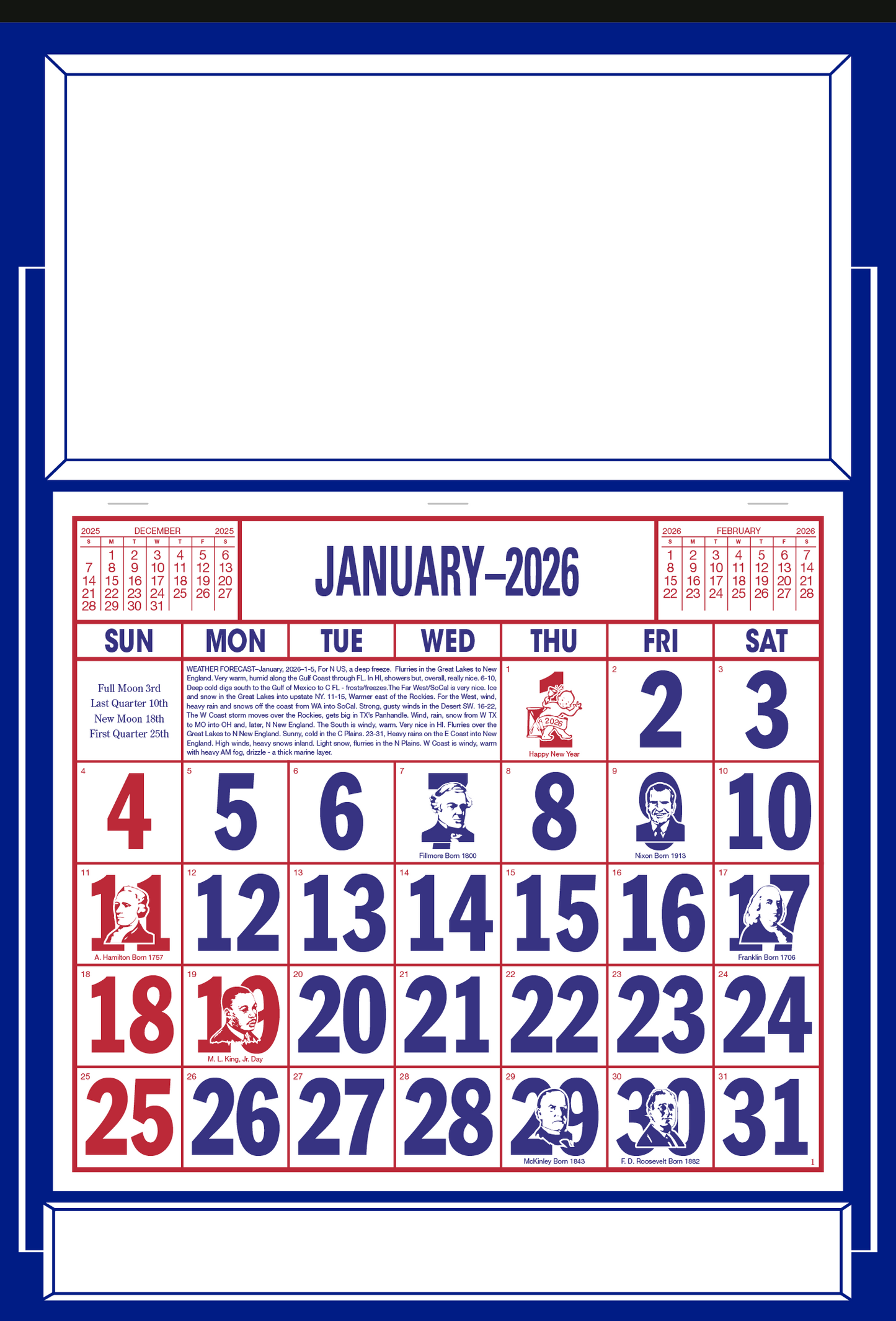 Skinner  Kennedy Apron Calendar-522-E
