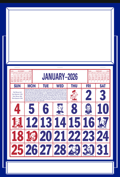 Skinner  Kennedy Apron Calendar-522-E