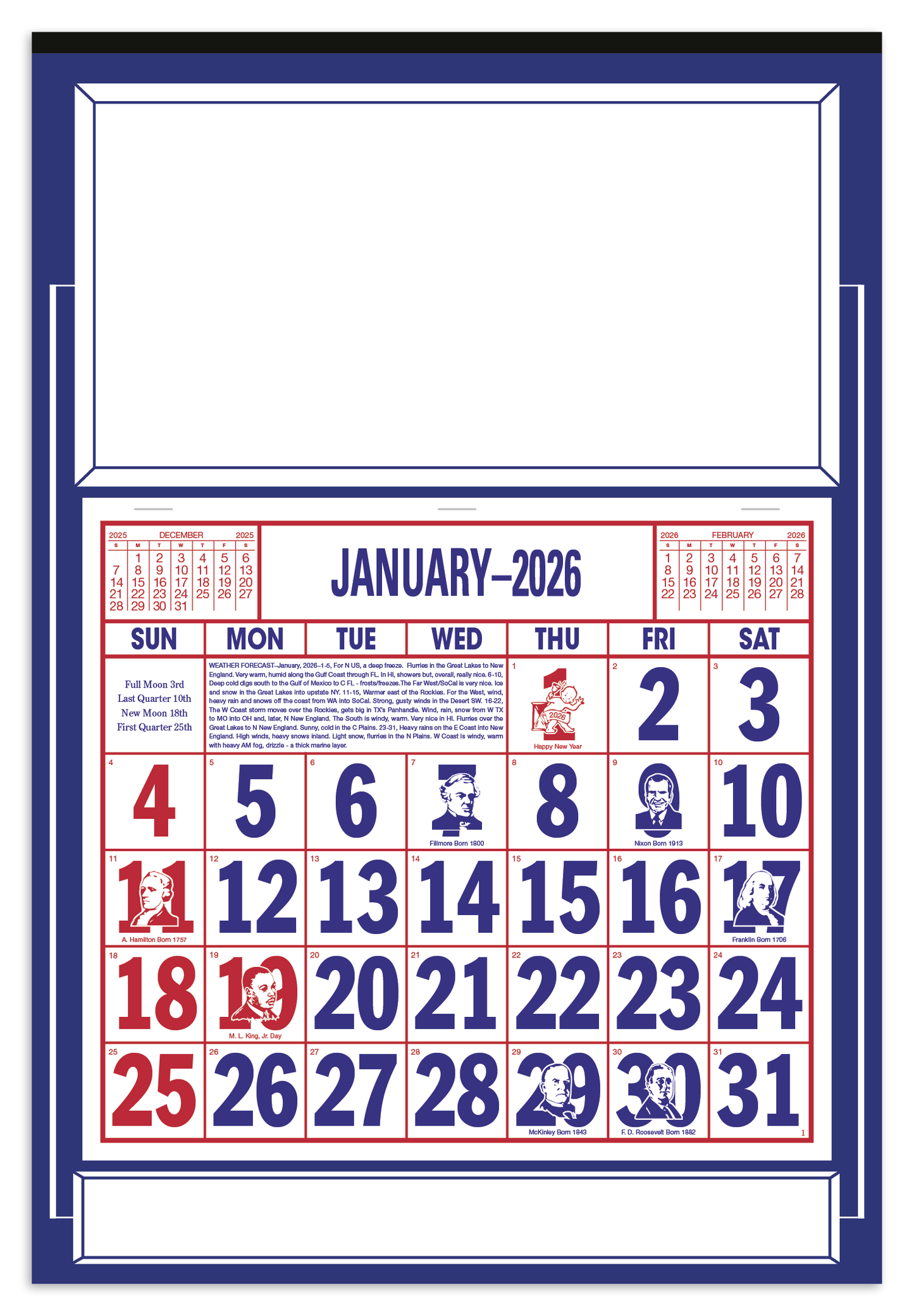 Skinner  Kennedy Apron Calendar-522-E