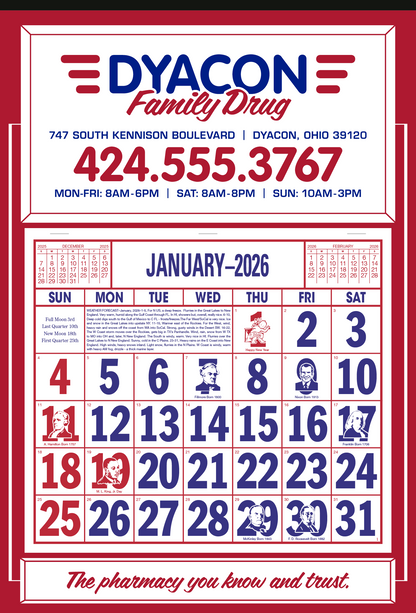 Skinner  Kennedy Apron Calendar-522-E