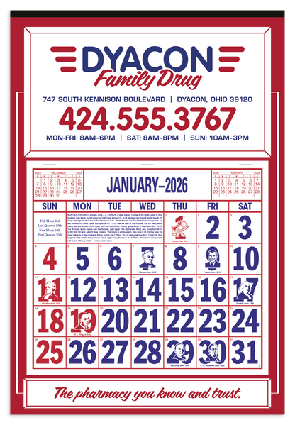 Skinner  Kennedy Apron Calendar-522-E