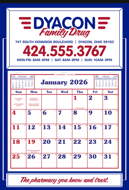 Skinner  Kennedy Apron Calendar-522-E