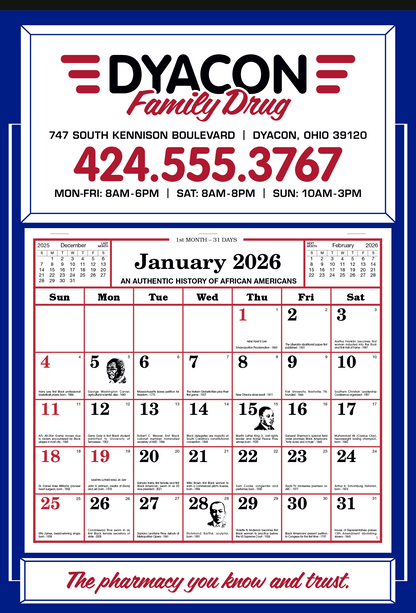 Skinner  Kennedy Apron Calendar-522-E