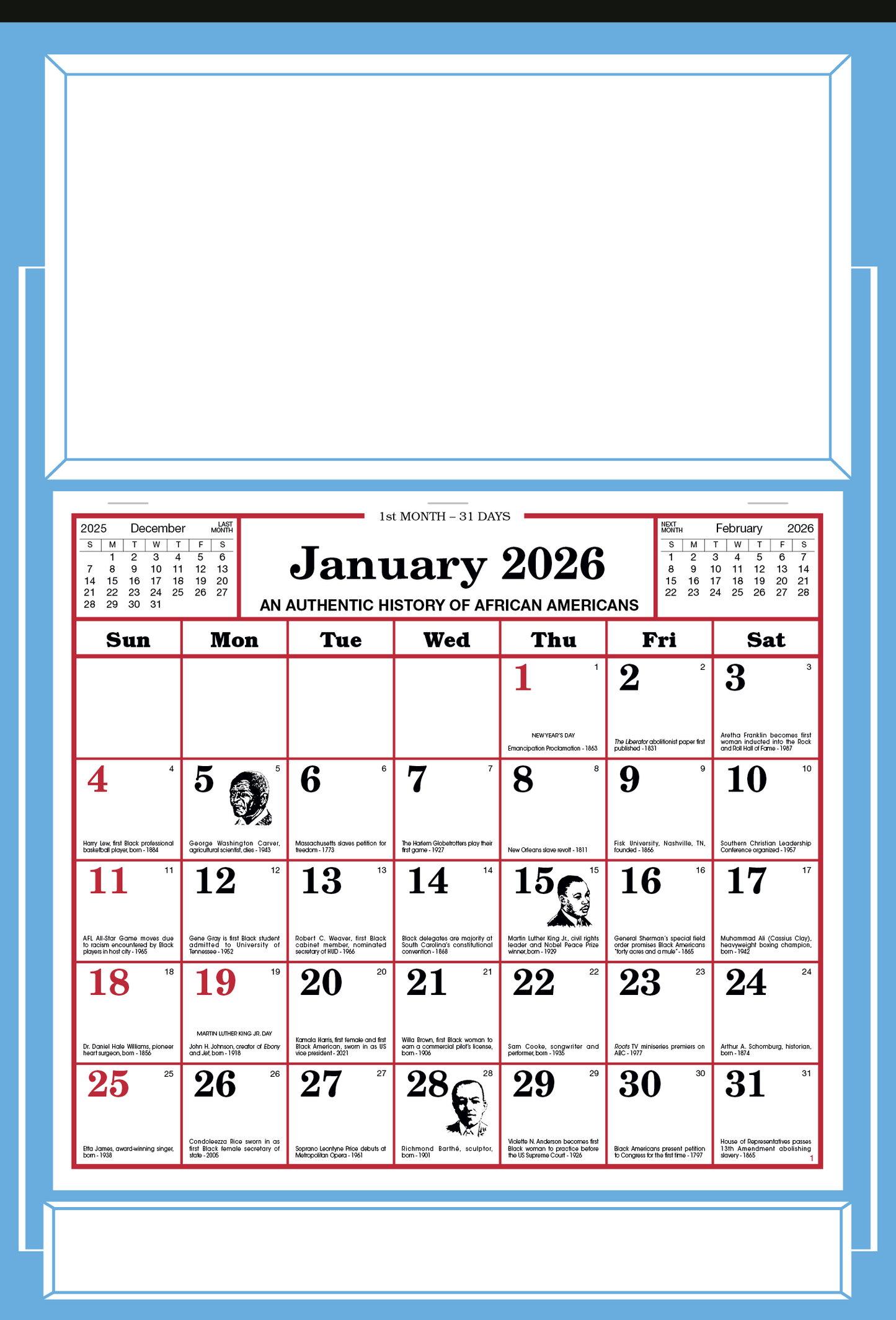 Skinner  Kennedy Apron Calendar-522-E
