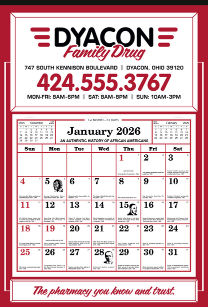 Skinner  Kennedy Apron Calendar-522-E