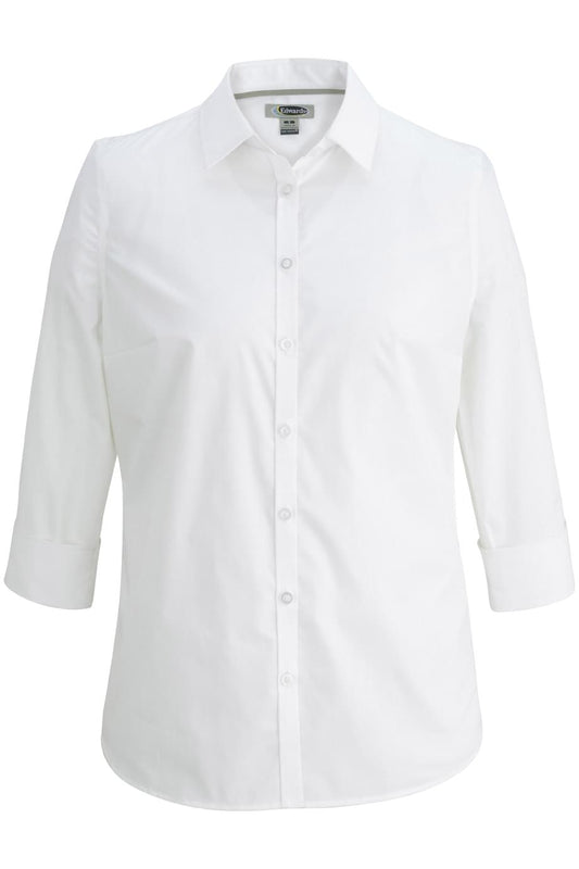 Ladies 3/4 Sleeve Stretch Broadcloth Shirt