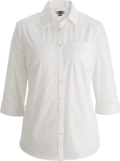 Essential Broadcloth Three Quarter Sleeve Ladies Shirt - 5355