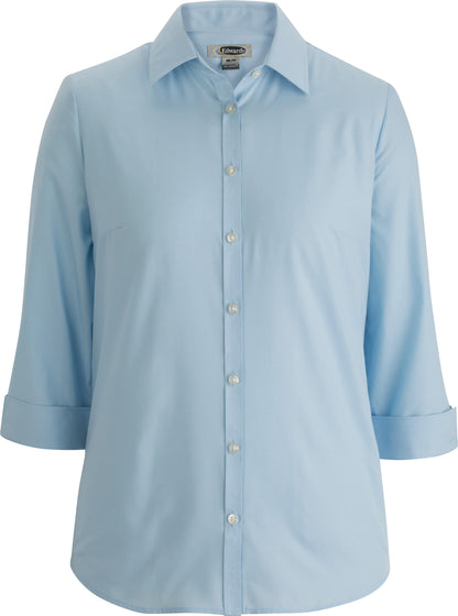 Essential Broadcloth Three Quarter Sleeve Ladies Shirt - 5355