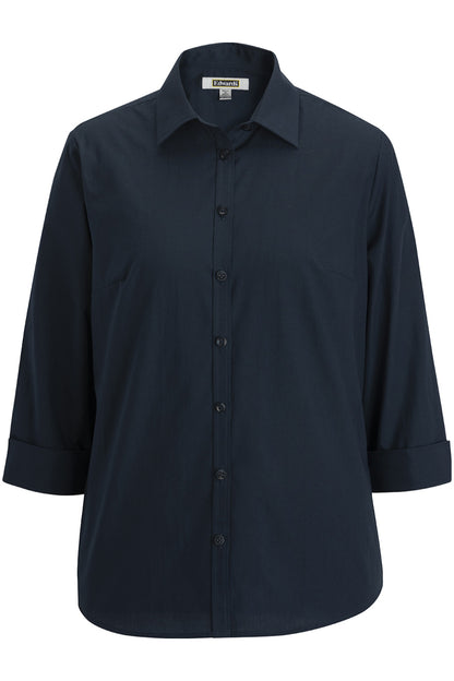 Essential Broadcloth Three Quarter Sleeve Ladies Shirt - 5355