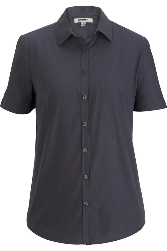 Essential Broadcloth Short Sleeve Ladies Shirt - 5356