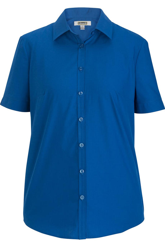 Essential Broadcloth Short Sleeve Ladies Shirt - 5356