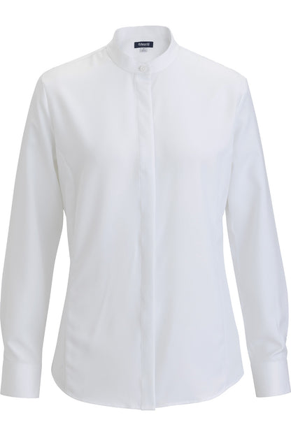 Flexbatiste Banded Collar Long Sleeve Ladies Shirt - 5382