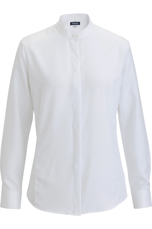 Flexbatiste Banded Collar Long Sleeve Ladies Shirt - 5382