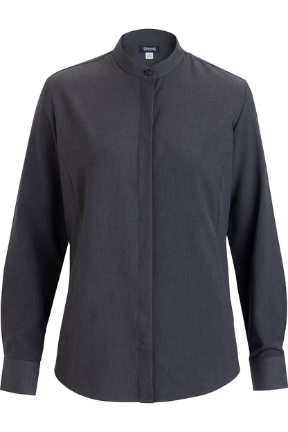Flexbatiste Banded Collar Long Sleeve Ladies Shirt - 5382