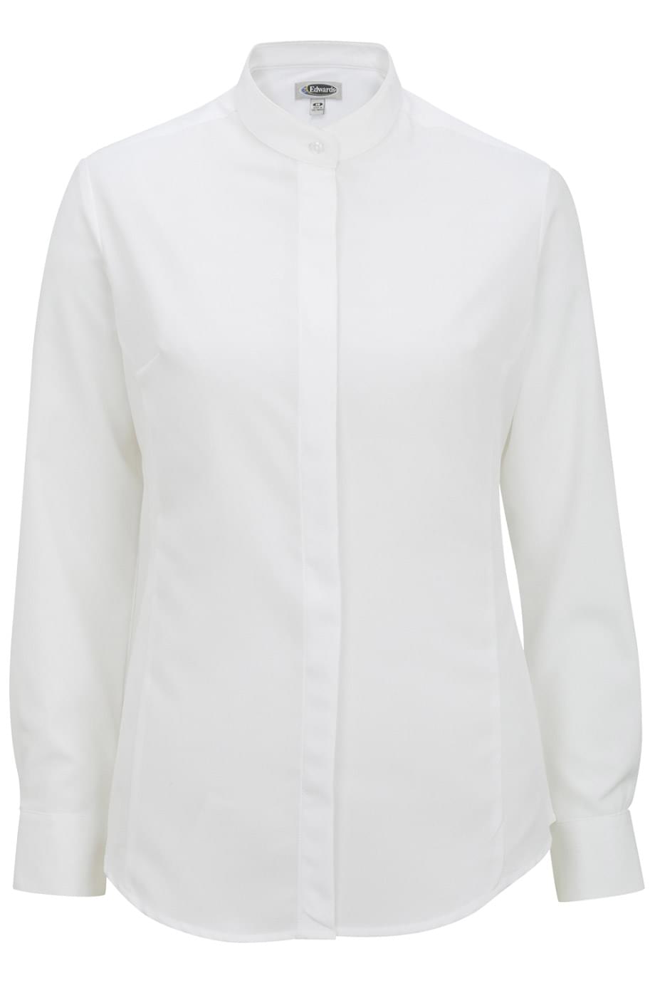 Ladies Batiste Banded Collar Shirt - 5392