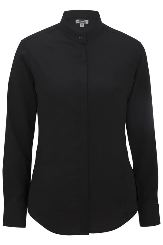 Ladies Batiste Banded Collar Shirt - 5392