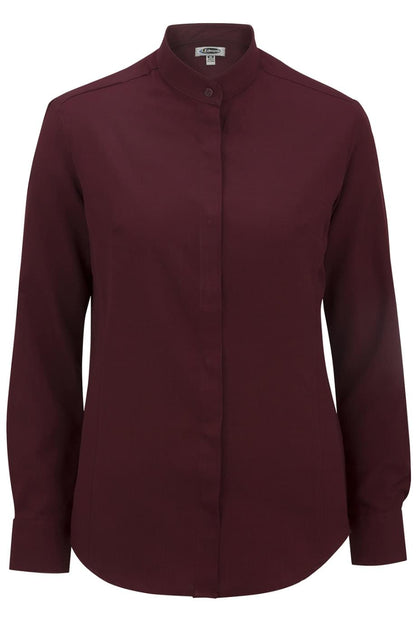 Ladies Batiste Banded Collar Shirt - 5392