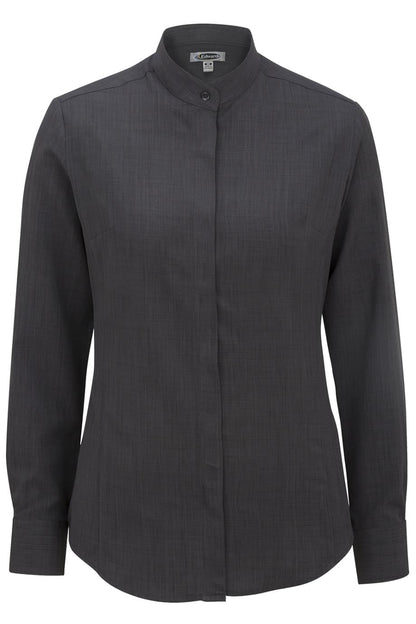Ladies Batiste Banded Collar Shirt - 5392