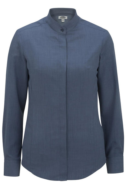 Ladies Batiste Banded Collar Shirt - 5392