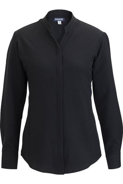 Flexbatiste Stand Up Collar Long Sleeve Ladies Shirt - 5399