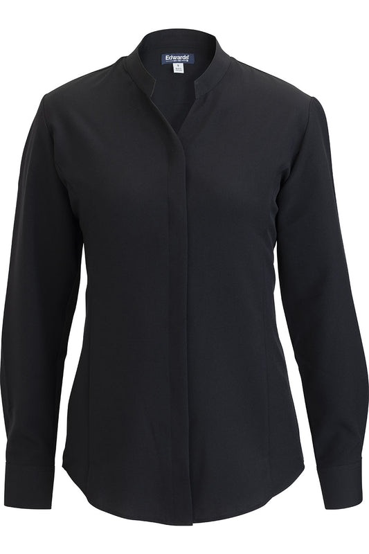 Flexbatiste Stand Up Collar Long Sleeve Ladies Shirt - 5399