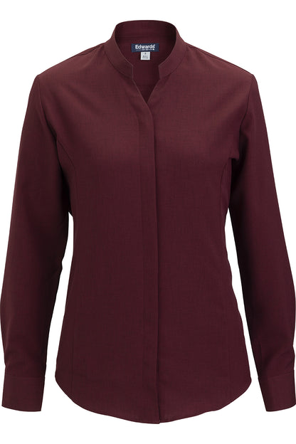 Flexbatiste Stand Up Collar Long Sleeve Ladies Shirt - 5399