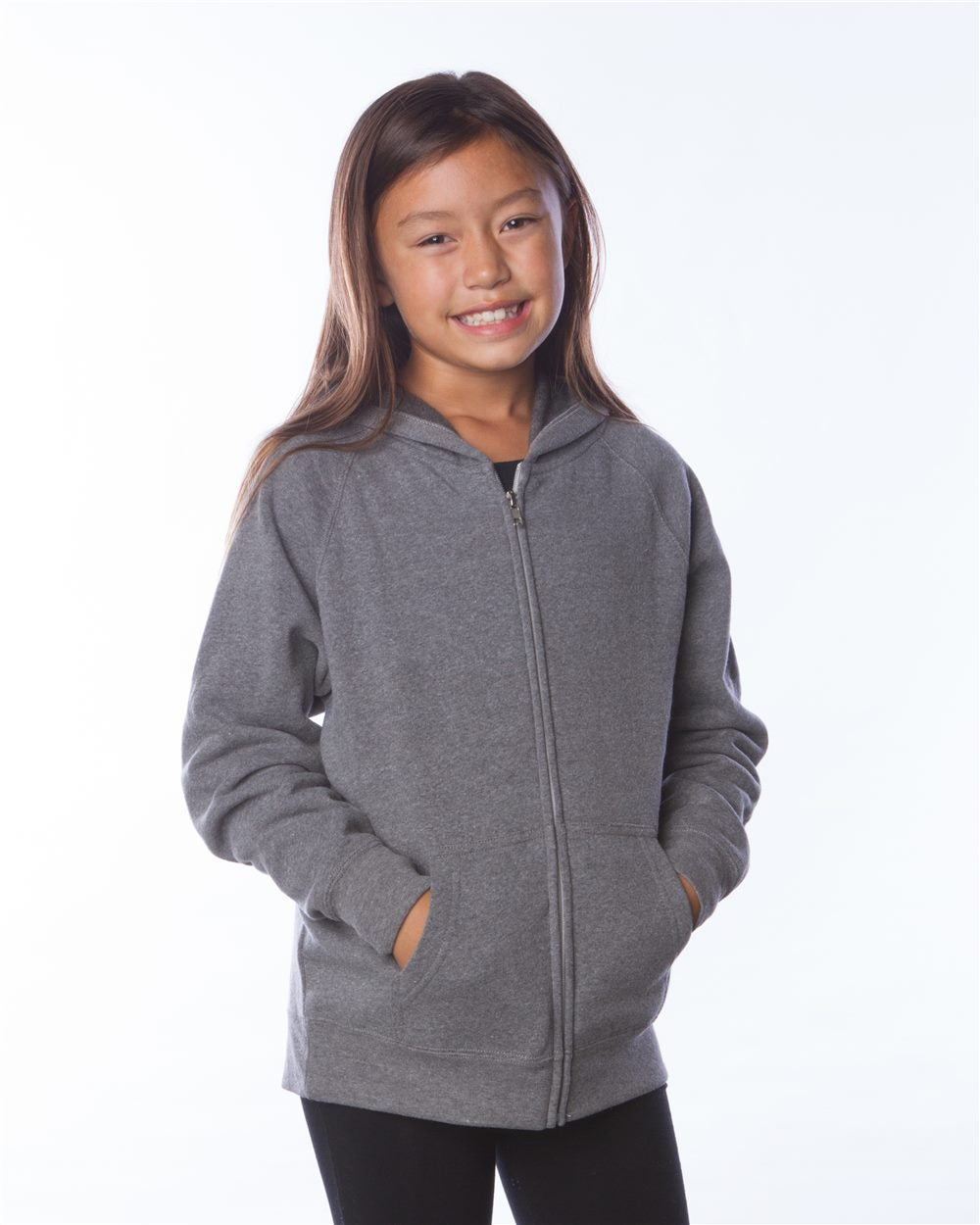 Independent Trading Co. Youth Lightweight Special Blend Raglan Zip Hood - PRM15YSBZ