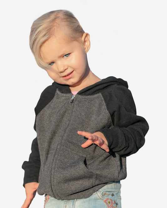 Independent Trading Co. Toddler Lightweight Special Blend Raglan Zip Hood - PRM10TSBZ