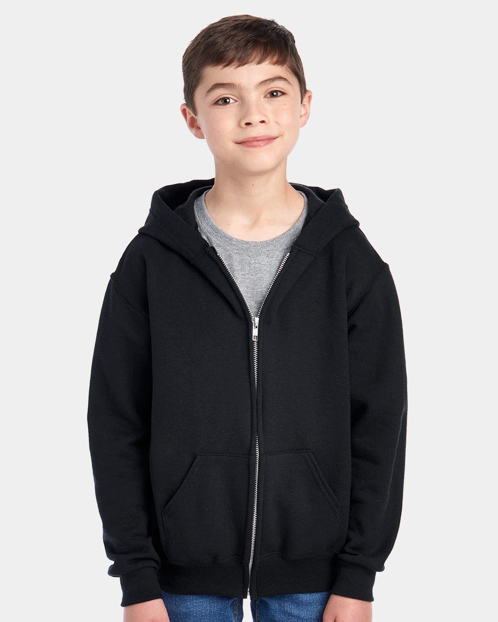 JERZEES NuBlend® Youth Full-Zip Hooded Sweatshirt - 993BR