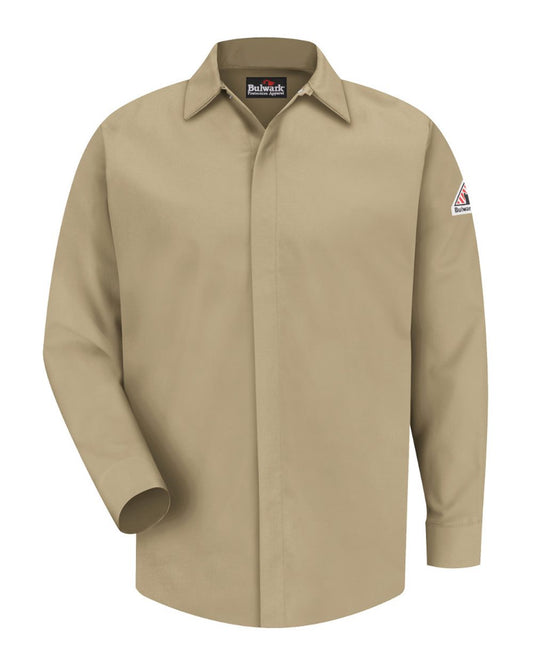Bulwark Concealed-Gripper Pocketless Work Shirt - SLS2