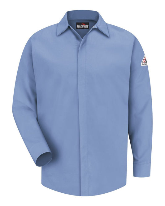 Bulwark Concealed-Gripper Pocketless Work Shirt - Tall Sizes - SLS2T