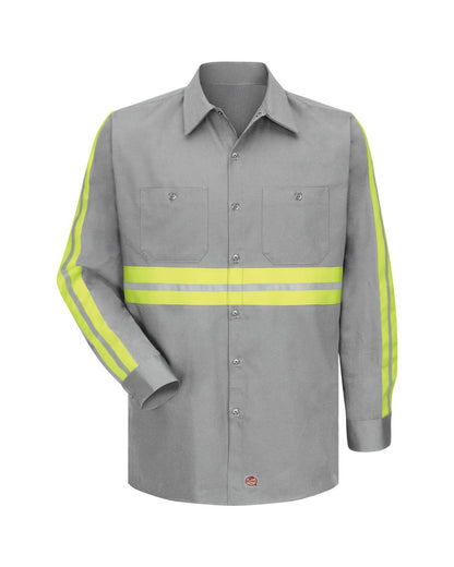 Red Kap Enhanced Visibility Long Sleeve Cotton Work Shirt - Tall Sizes - SC30ET