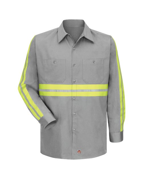 Men's Tall Enhanced Visibility Long Sleeve Cotton Work Shirt