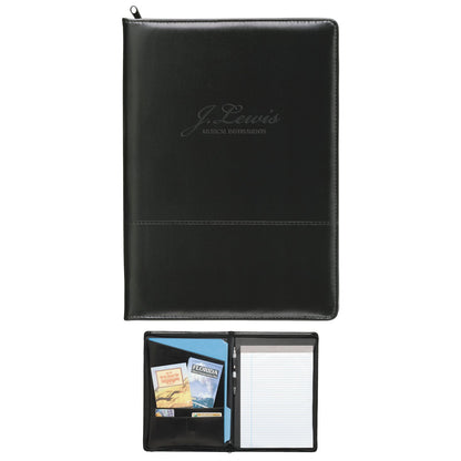 Good Value Script Zippered Padfolio-15136