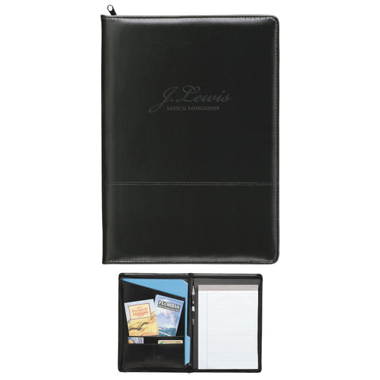 Good Value Script Zippered Padfolio-15136