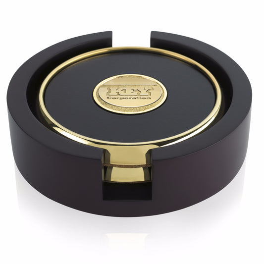 JAFFA Two Round Coasters with Wood Tray-36839