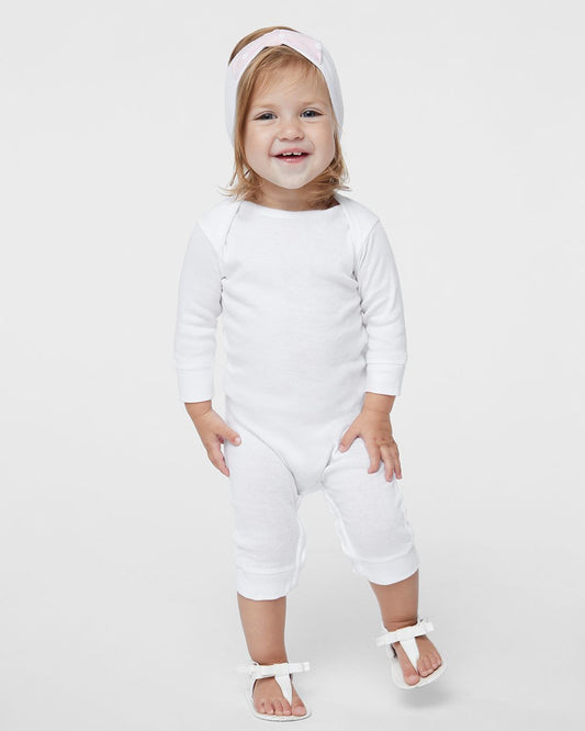 Rabbit Skins Infant Long Legged Baby Rib Bodysuit - 4412