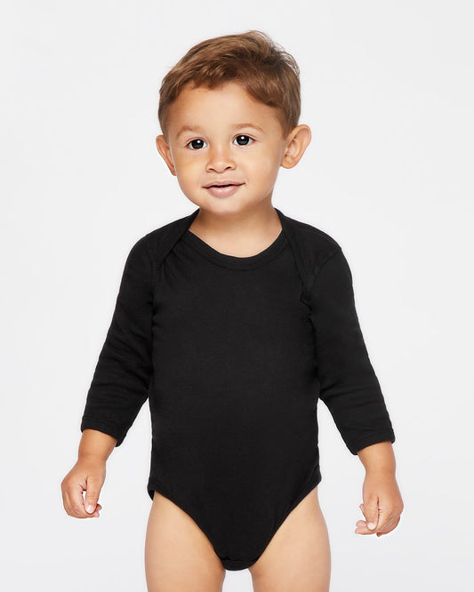 Rabbit Skins Infant Long Sleeve Baby Rib Bodysuit - 4411