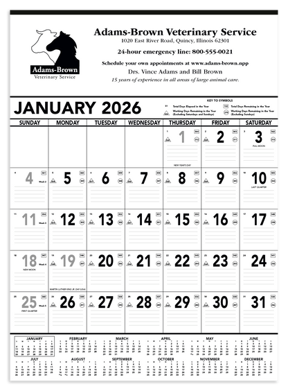 Triumph Calendars Black  White Contractor Memo Calendar-6100