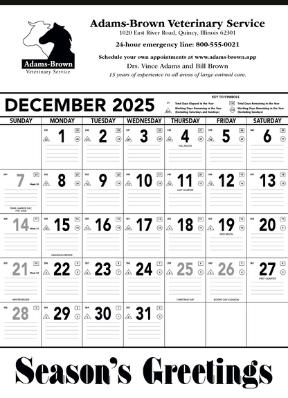 Triumph Calendars Black  White Contractor Memo Calendar-6100