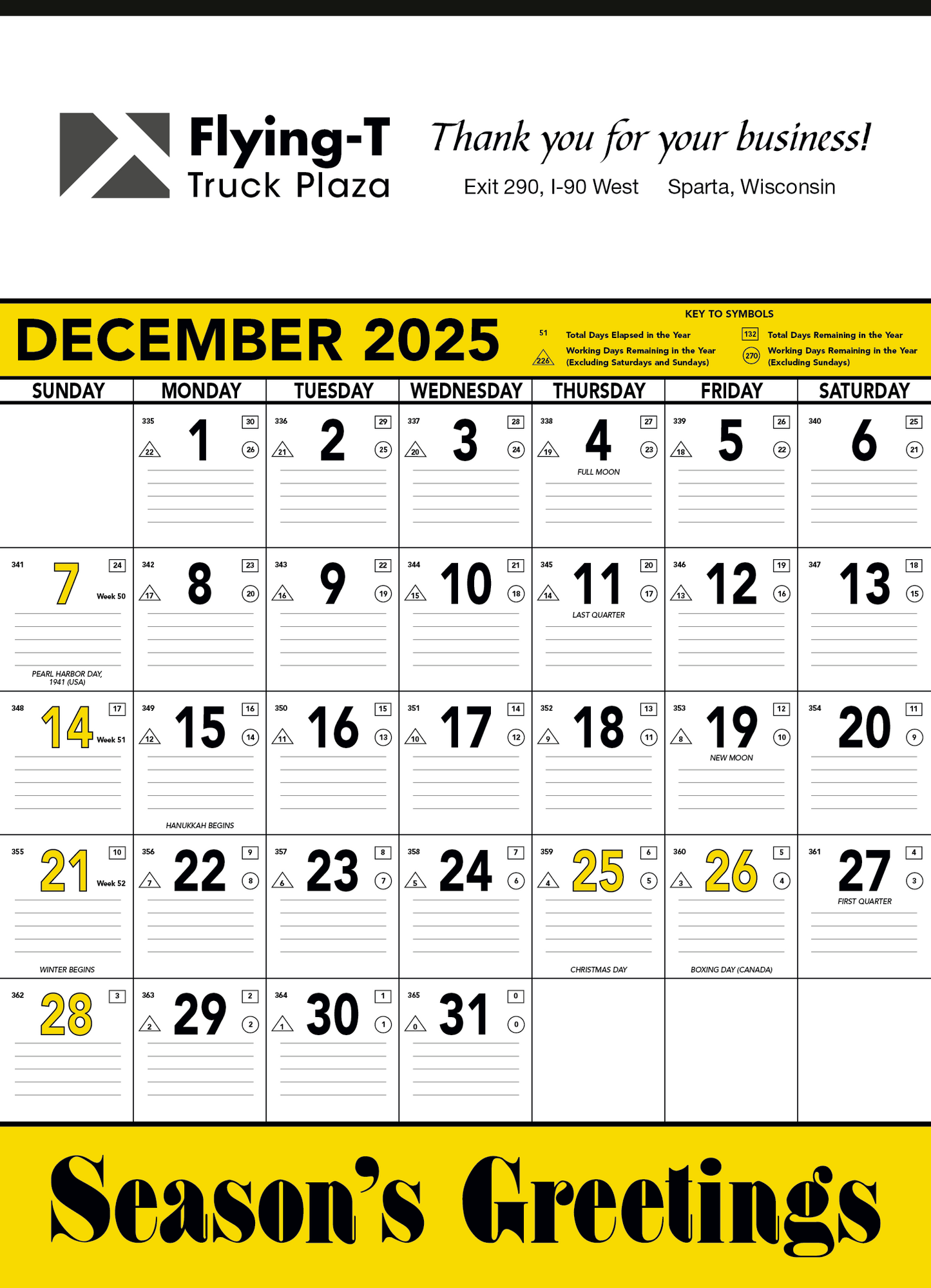 Triumph Calendars Yellow  Black Contractor Memo Calendar-6101