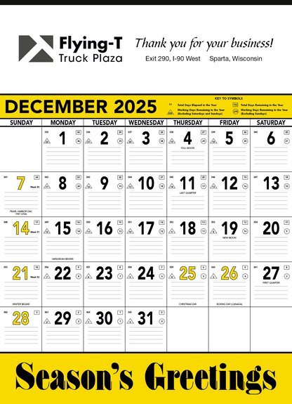 Triumph Calendars Yellow  Black Contractor Memo Calendar-6101