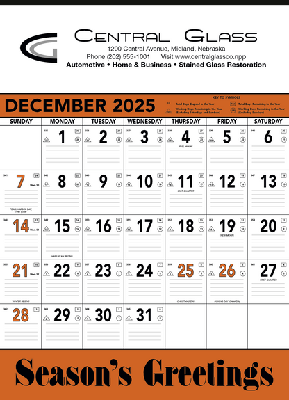 Triumph Calendars Orange  Black Contractor Memo Calendar-6103