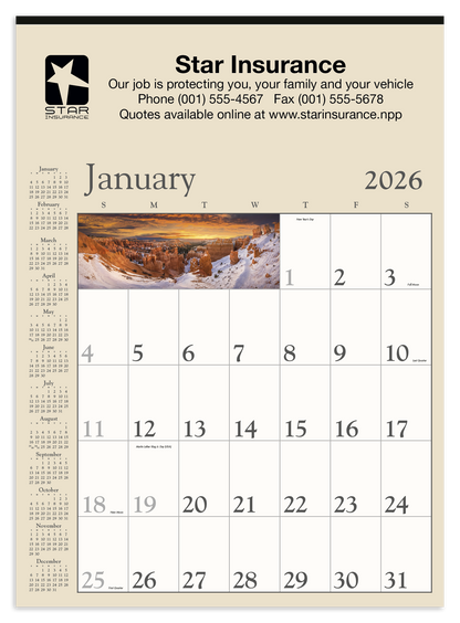 Triumph Calendars Decorator Memo Tan Calendar-6106